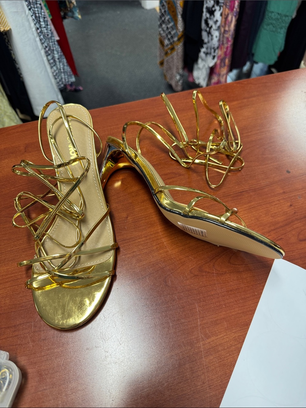 Fashion nova lace-up heels size 9 // 083055